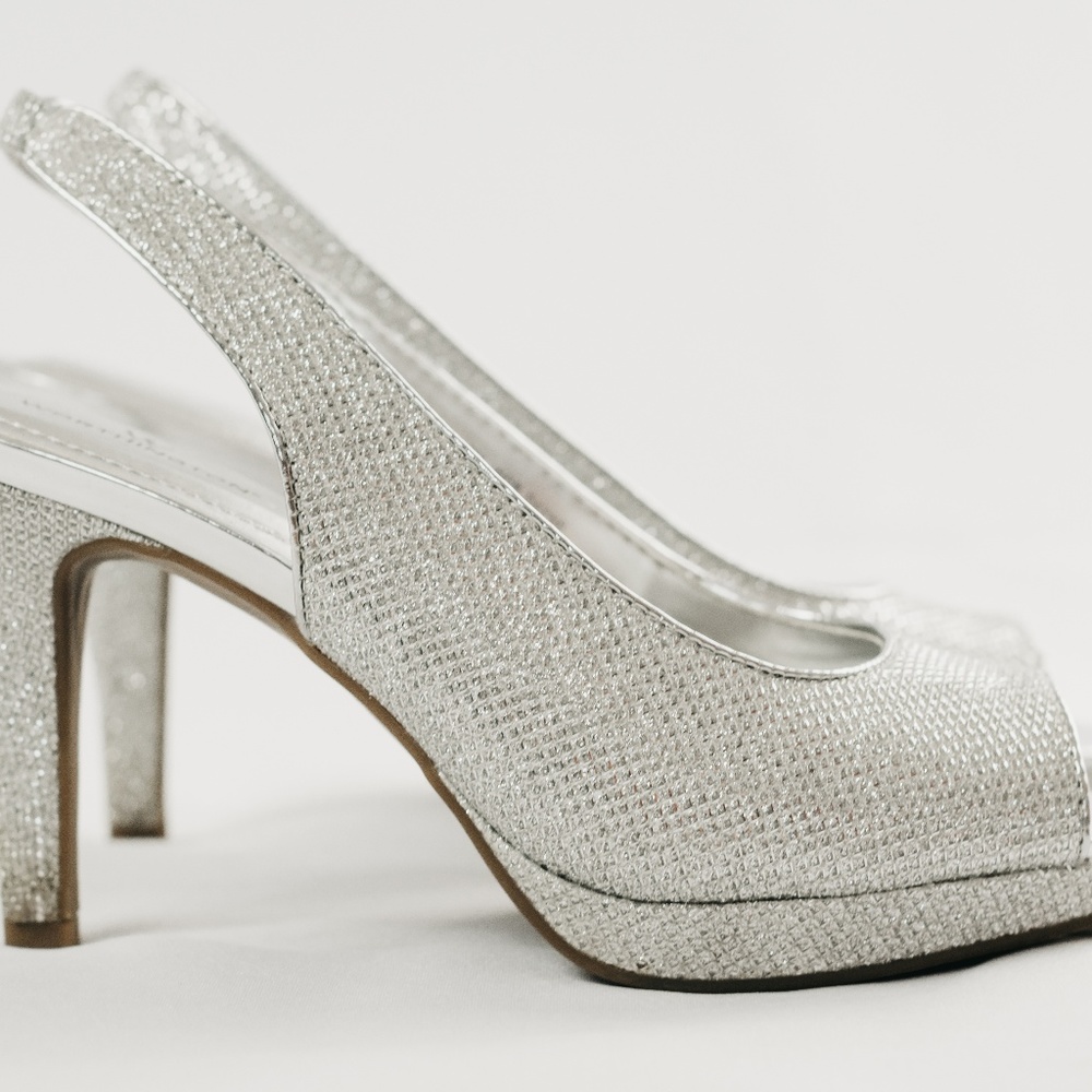 New Silver Slim Heels
